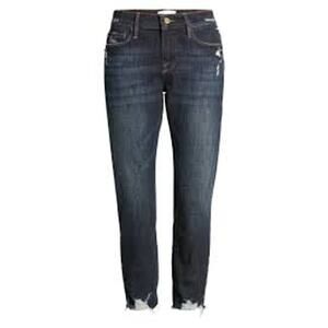 FRAME Le Garcon Crop Boyfriend Jeans Covant Distressed Chewed Hem Sz 24